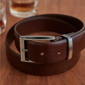 RW&CO Textured Brown Leather Belt Size 32